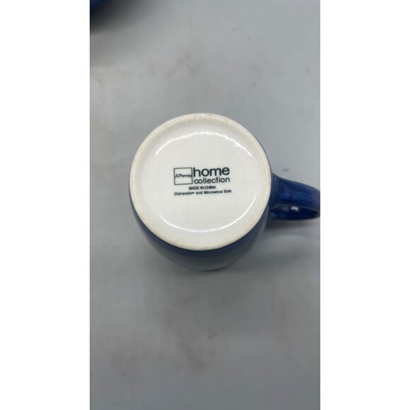 JCPenney Home Collection Blue Ceramic 2 Mugs & 1 Bowl Set READ - Picture 4 of 5